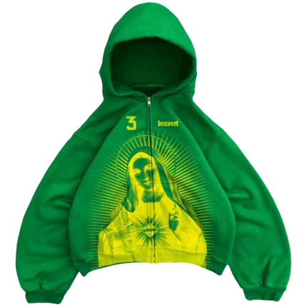 Bravest Studios Mary Zip Up Hoodie Green (1)