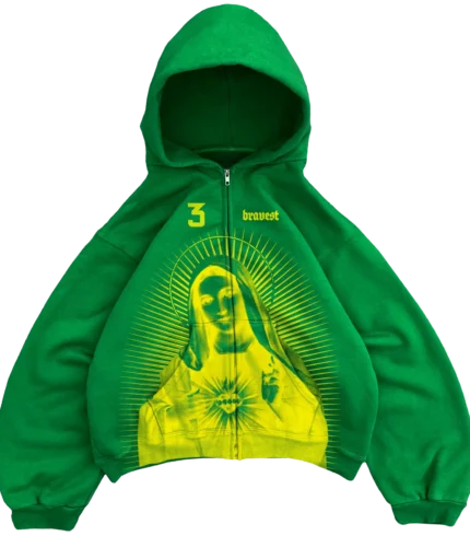 Bravest Studios Mary Zip Up Hoodie Green (1)