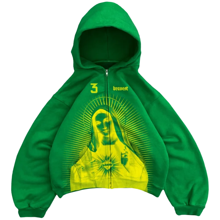 Bravest Studios Mary Zip Up Hoodie Green (1)