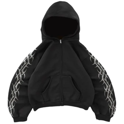 Bravest Studios Tribal Zip Up Hoodie Black (1)