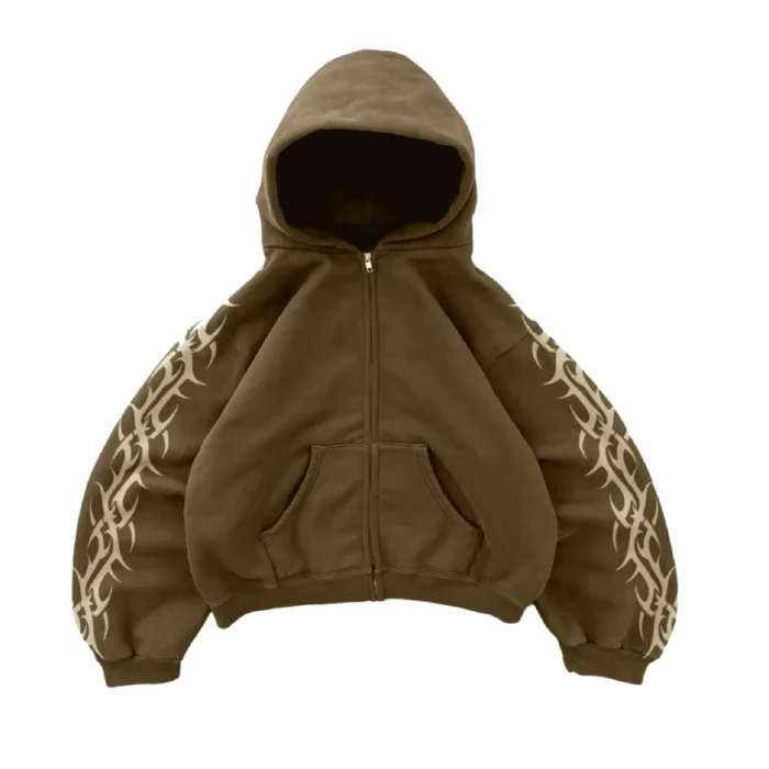 Bravest Studios Tribal Zip Up Tracksuit Brown (2)