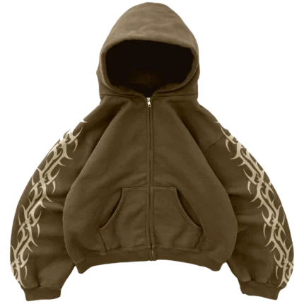 Bravest Studios Tribal Zip up Hoodie Brown (1)