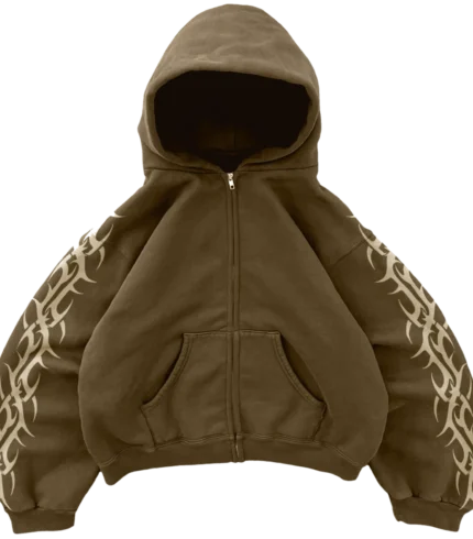 Bravest Studios Tribal Zip up Hoodie Brown (1)